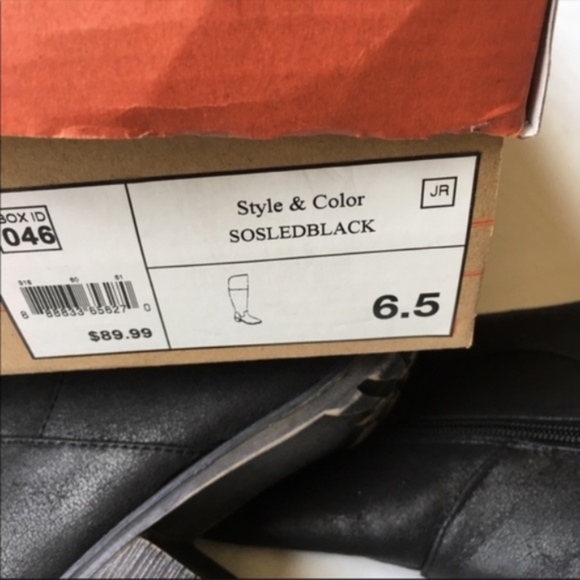 SO Sled Over The Knee Boots Black Faux Leather - Picture 8 of 8